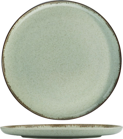 Kutahya Porselen Mood Plate Shallow made of Porcelain Green with Diameter 27cm