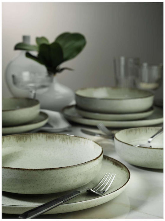 Kutahya Porselen Mood Plate Desert made of Porcelain Green with Diameter 19cm
