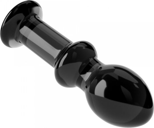 Lovetoy 4.5 Glass Romance Anal Plug Black 11.5cm