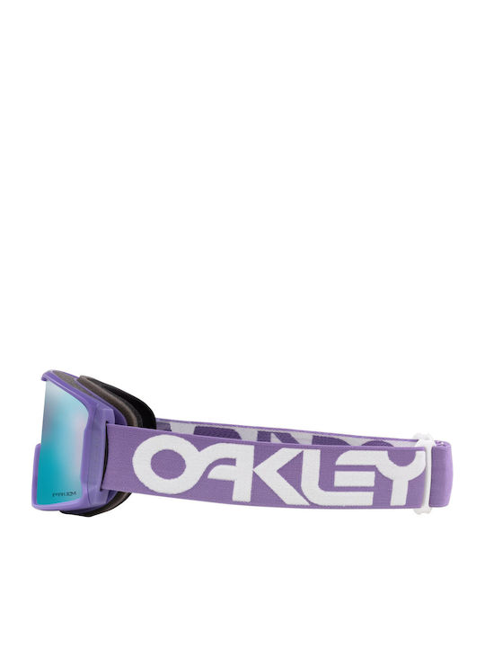 Oakley Line Miner Μάσκα Σκι & Snowboard Ενηλίκων Μωβ με Φακό Polarized σε Μπλε Χρώμα