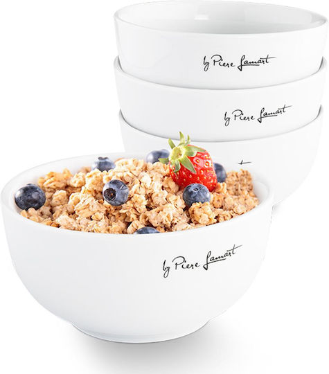 Lamart Serving Bowl Round made of Porcelain White with Diameter 14cm 4pcs