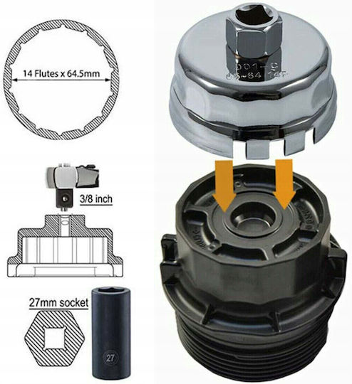 Oil Filter Cap Wrench Lexus 64.5x14mm