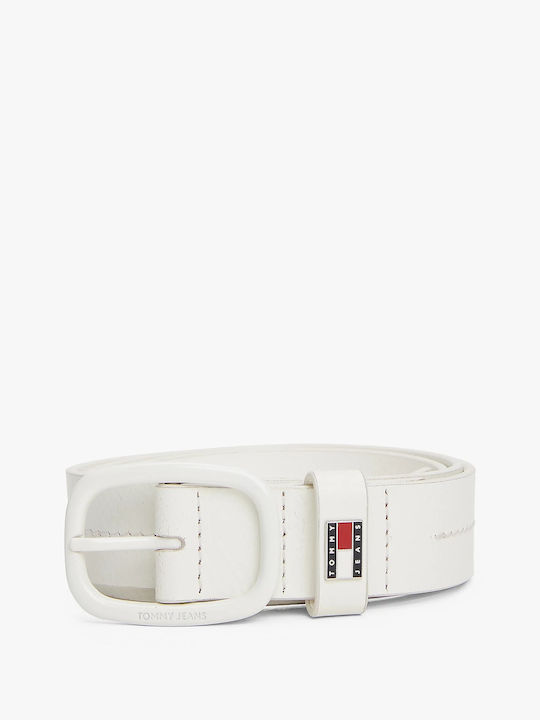 Tommy Hilfiger Tjw Oval Δερμάτινη Γυναικεία Ζώνη Λευκή Tommy Hilfiger Tjw Oval Δερμάτινη Γυναικεία Ζώνη Λευκή