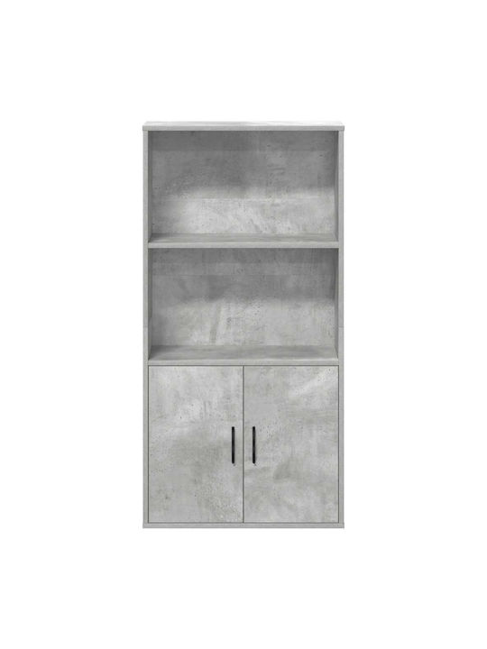 Bookcase Grey Concrete 60x24x120cm