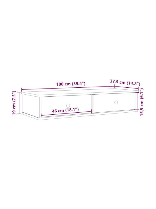 Рафт Стенен Дъб Сонома 100x37.5x19см.