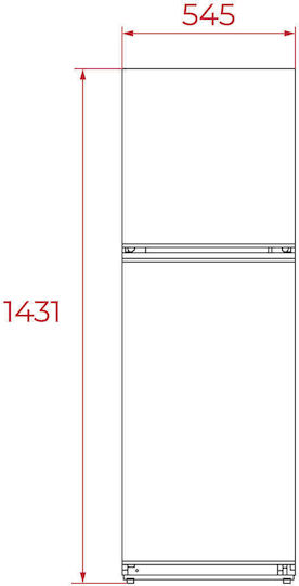 Teka Kühlschrank mit Doppeltür 204Es H143xB55xT55cm. Weiß RTF 2510