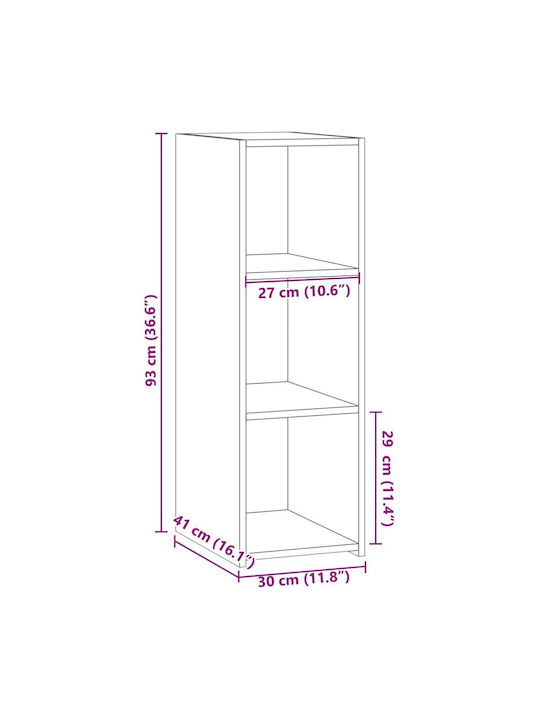 Grey Bookcase 30x41x93cm