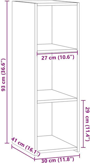 Bibliothek Grau 30x41x93cm