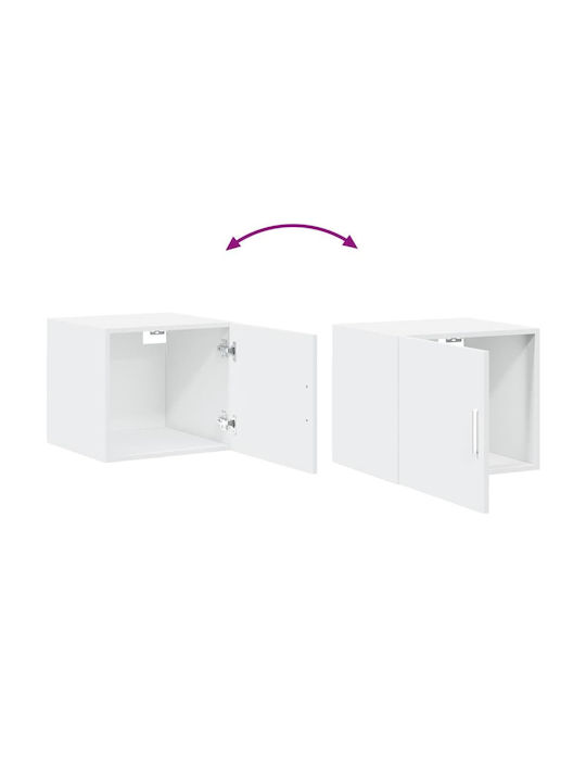 Wall-Mounted Living Room Cabinet Made of Particle Board White 45x42.5x40cm