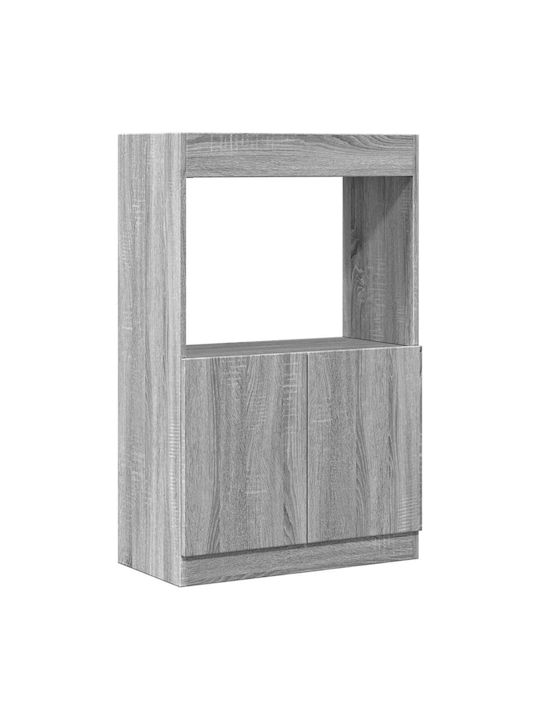 Living Room Display Cabinet Made of Particle Board Grey Sonoma 63x33x100cm