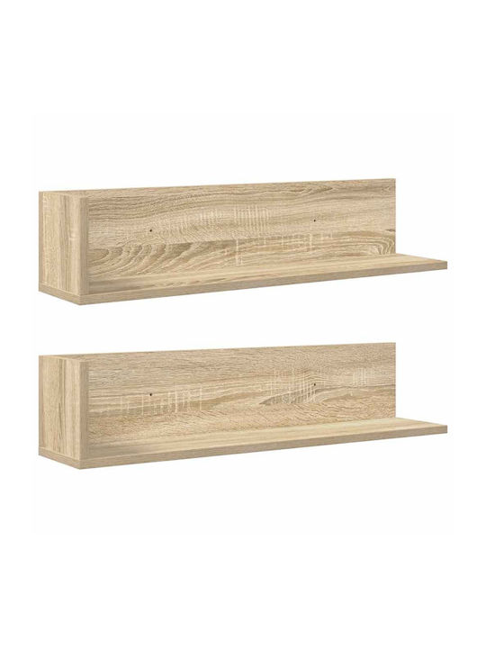 Shelves Wall Coffee 2pcs 75x16.5x16.5cm