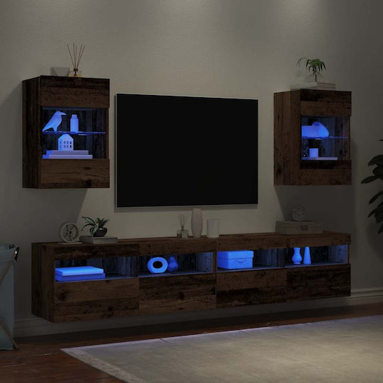 Ράφια με LED Καφέ (2τμχ) 40x30x60.5εκ.