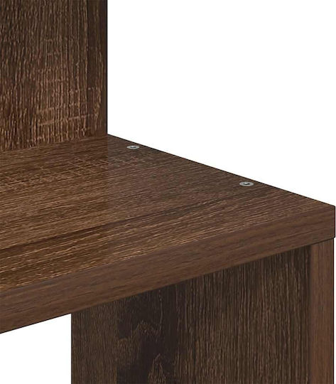 Eckregal Wand Brown Oak 32x32x127.5cm