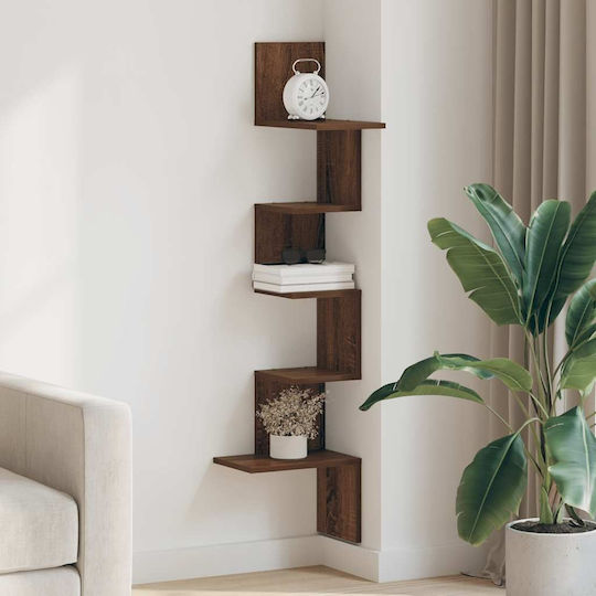 Eckregal Wand Brown Oak 32x32x127.5cm
