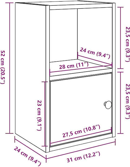 vidaXL Bibliothek Aus Alt-Holz 31x24x52cm