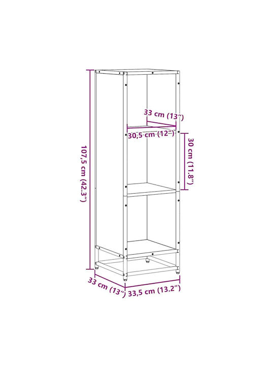 Coffee Bookcase 33.5x33x107.5 cm