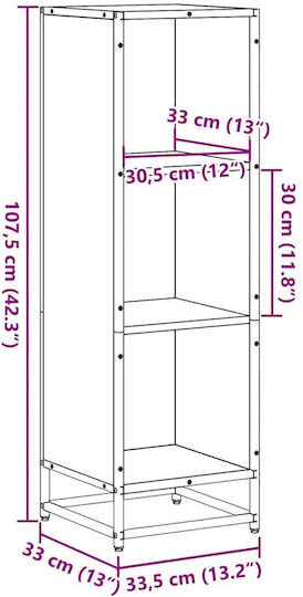 Bibliothek Schwarz 33.5x33x107.5cm