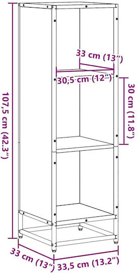 Bibliothek Grau Sonoma 33.5x33x107.5cm