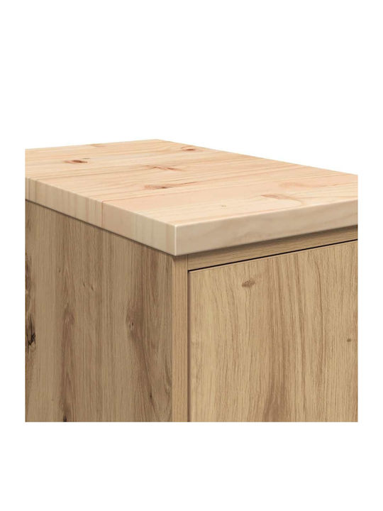 Wall Living Room Cabinet Made of Solid Wood Brown 30x51x85cm