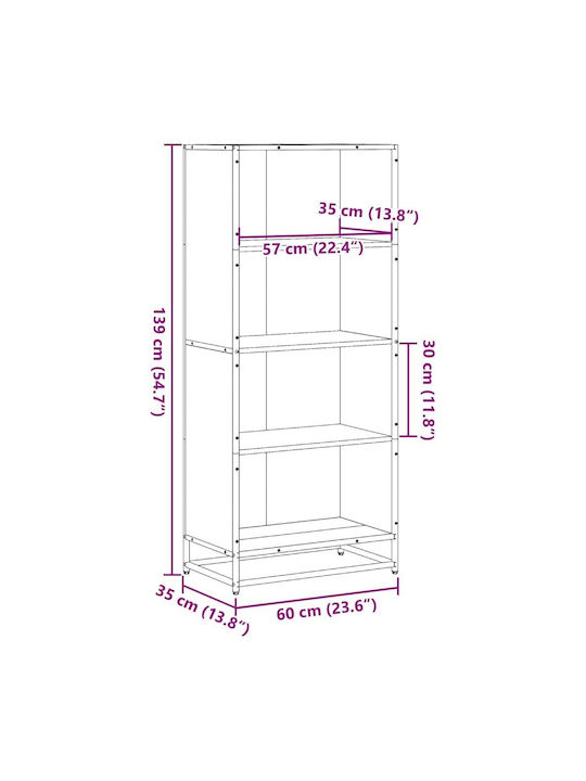 Sonoma Oak Bookcase 60x35x139 cm