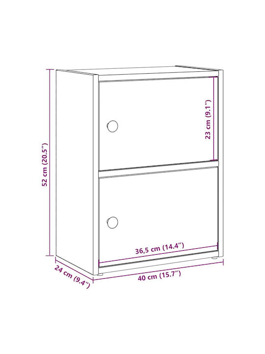 Living Room Display Cabinet Made of Particle Board Smoky Oak 40x24x52cm