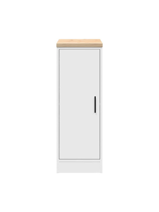 Living Room Display Cabinet Made of Solid Wood White 30x51x85cm