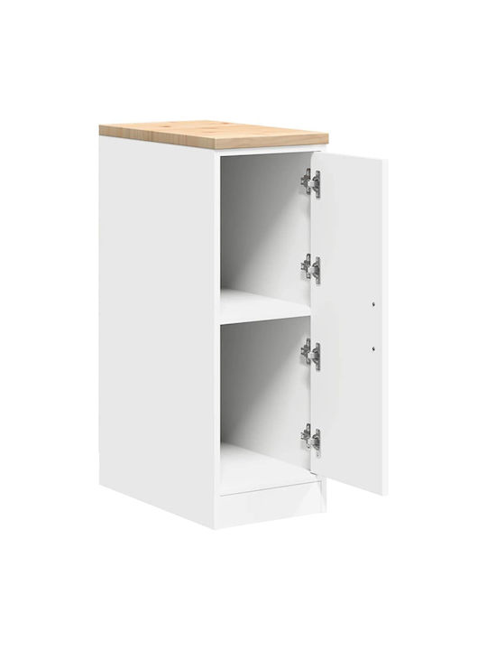 Living Room Display Cabinet Made of Solid Wood White 30x51x85cm