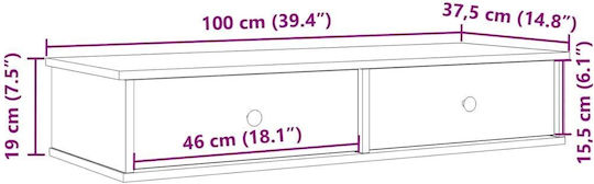 Стенен Раф Сив Sonoma 100x37.5x19см