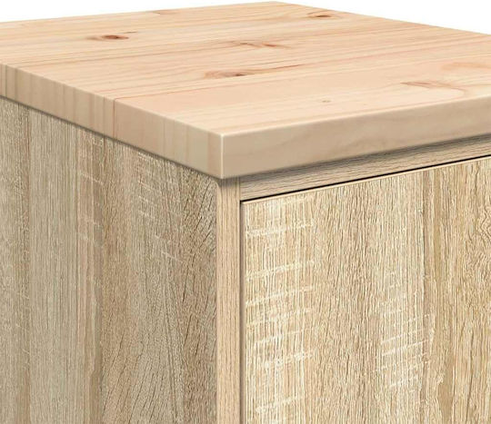 vidaXL Büroaufbewahrungsschrank aus Massivholz Natürlich 40x51x85cm