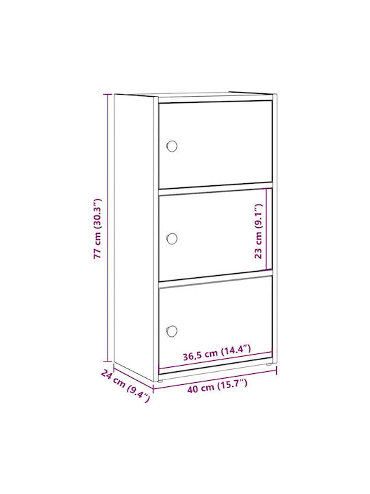 Шкаф Опушен дъб 40x24x77см.