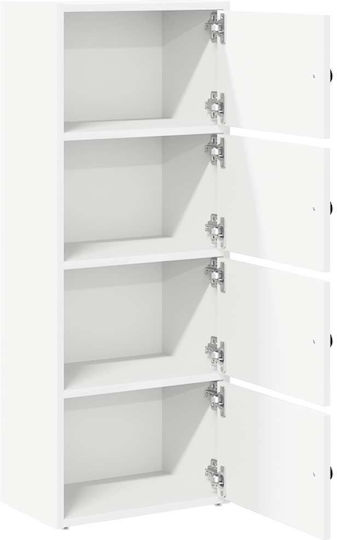 Standvitrine fürs Wohnzimmer aus Spanplatte Weiß 40x24x102 cm
