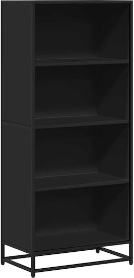 Βιβλιοθήκη Μαύρο 60x35x139εκ.