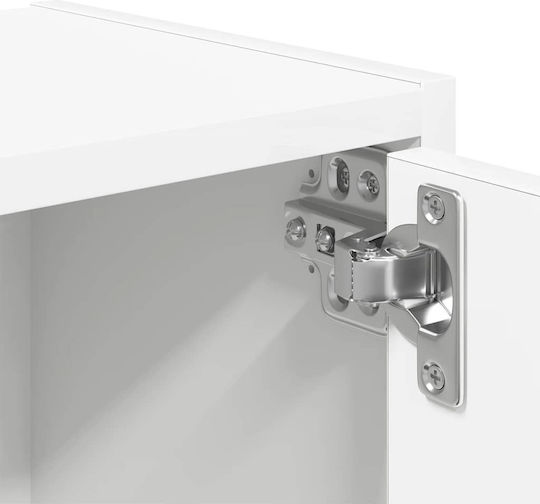Standvitrine fürs Wohnzimmer aus Spanplatte Weiß 40x24x102 cm