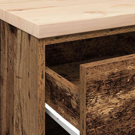 Ντουλάπι Σαλονιού από Μασίφ Ξύλο Καφέ 40x51x85cm
