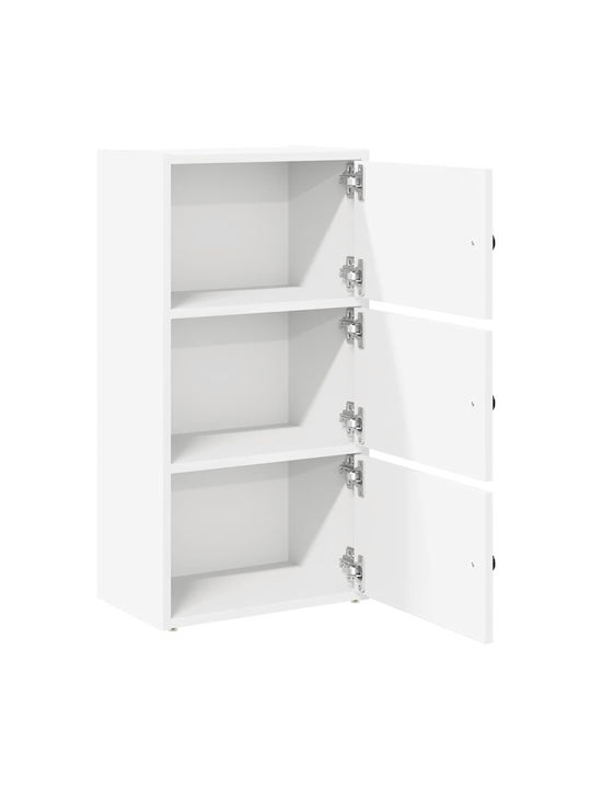 Living Room Display Cabinet Made of White Particle Board 40x24x77cm