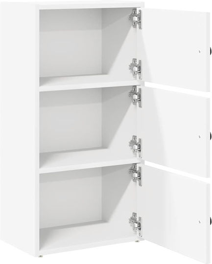 Bodenstehender Wohnzimmerschrank aus Spanplatte Weiß 40x24x77cm