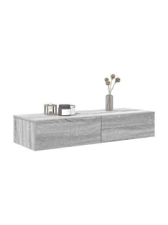Grey Sonoma Wall Shelf 100x36x19cm