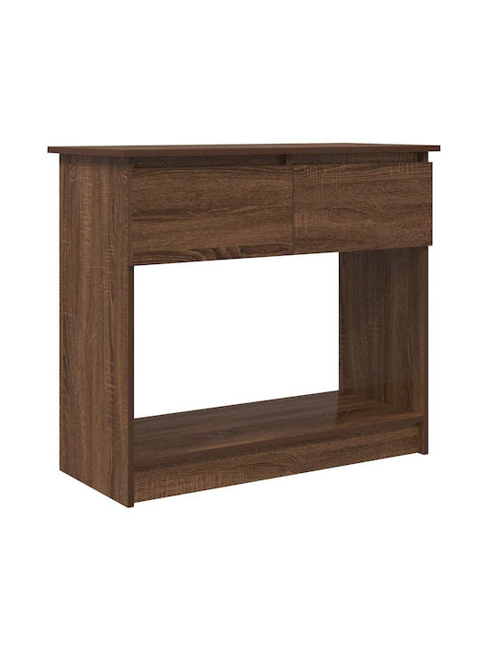 Console Table Brown Oak L85.5xW38.5xH74.5cm