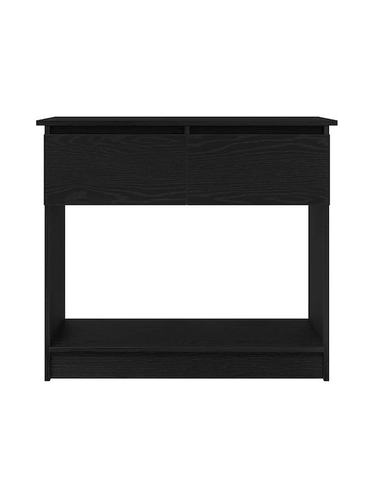 Wooden Console Table Black Velvet-Black Metal L85.5xW38.5xH74.5cm