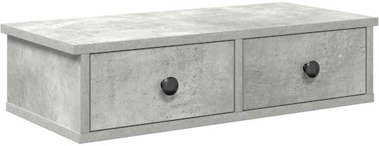 Vidaxl Wall Shelf with Drawers Concrete Gray Engineered Wood 60x28x15 Cm 1 Pc Gray