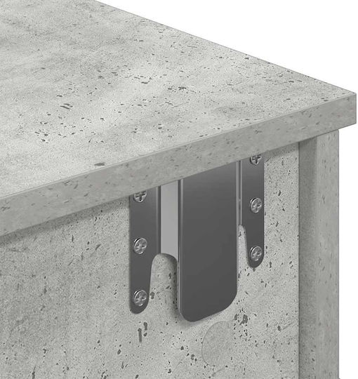 Vidaxl Wall Shelf with Drawers Concrete Gray Engineered Wood 60x28x15 Cm 1 Pc Gray