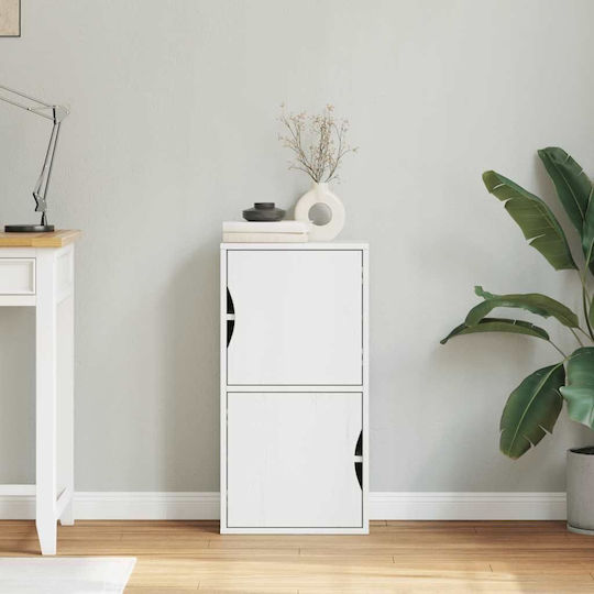 Living Room Display Cabinet Made of Solid Wood White 40x24x79cm