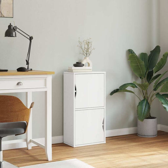 Living Room Display Cabinet Made of Solid Wood White 40x24x79cm
