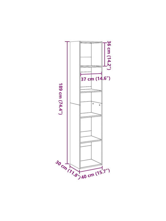 Bibliotecă Maro 40x30x189 cm