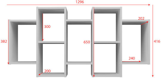 Bibliothek Bilbao 7.0 Weiß 129.5x20x65cm