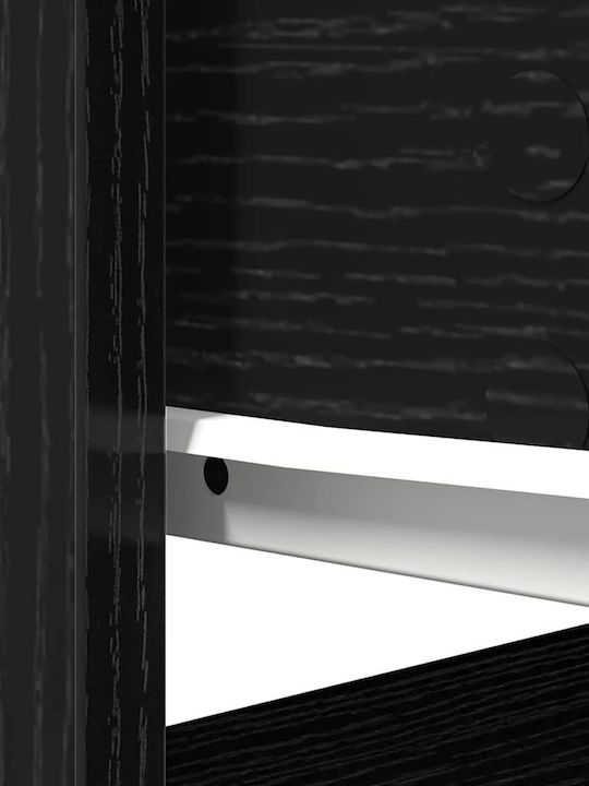 Wooden Console Table Black Velvet-Black Metal L85.5xW38.5xH74.5cm