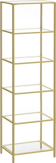 Βιβλιοθήκη Metallic Gold 30x40x177.3εκ.