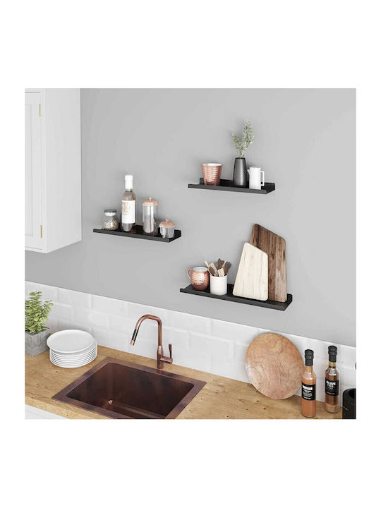 Raft De Perete Negru 40x9.5x2.5cm