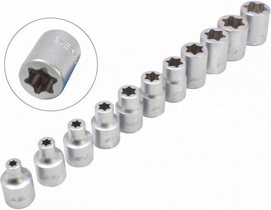 Satra Nüsse Torx mit Vierkant-Antrieb 3/8" Set 11Stück