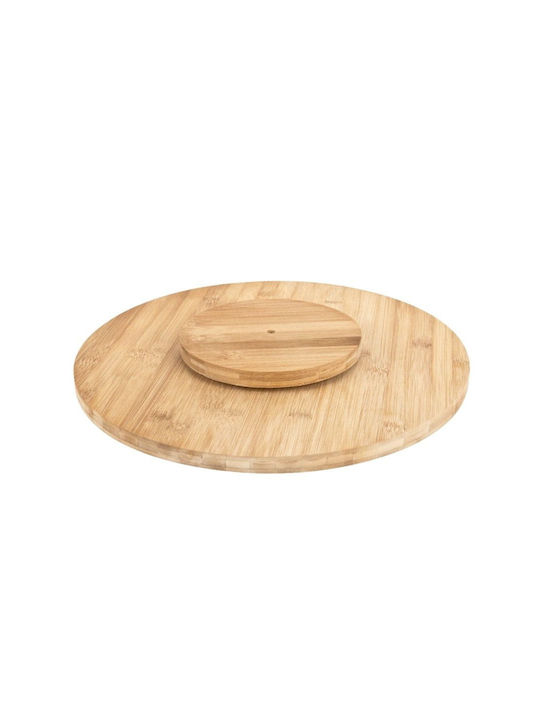 KING Hoff Wooden Pizza Serving Platter Rotating 35x35x2.8cm